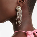 Popular Long Diamond Fringe Earrings: Trendy Accessories with Full Rhinestone Tassels Perfect for Women
