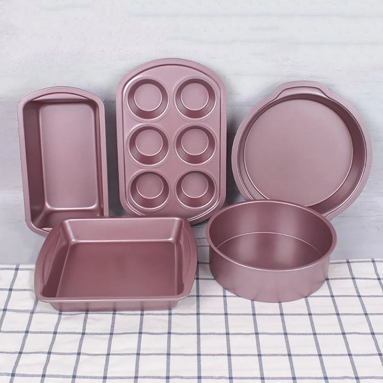 Best Selling Products Kitchen Accessories Set Baking Equipment Non-stick Heat Resistant Heavy Duty 5 Pcs Pizza Cake Bakery Tray