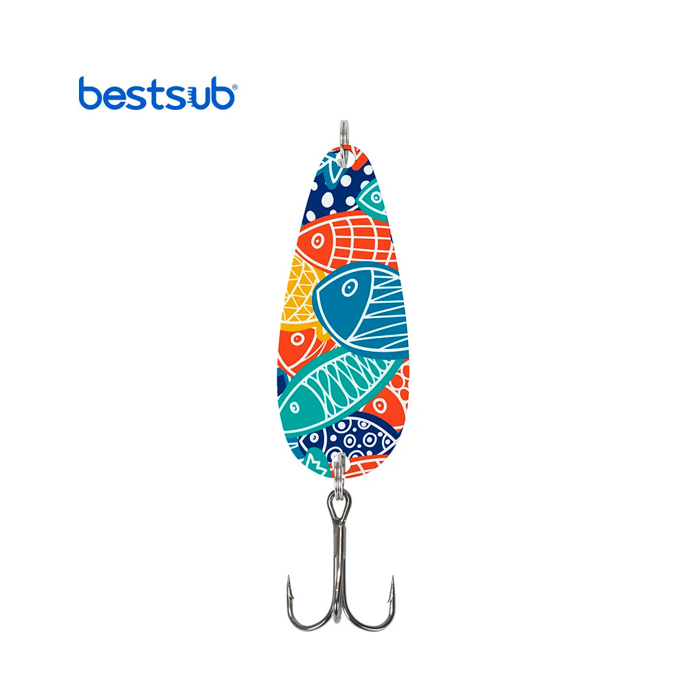 BestSub Wholesale Personalized Sublimation Blanks Aluminum Rectangle Fishing Lure Set Animal Pattern for Father's Day LB0156928