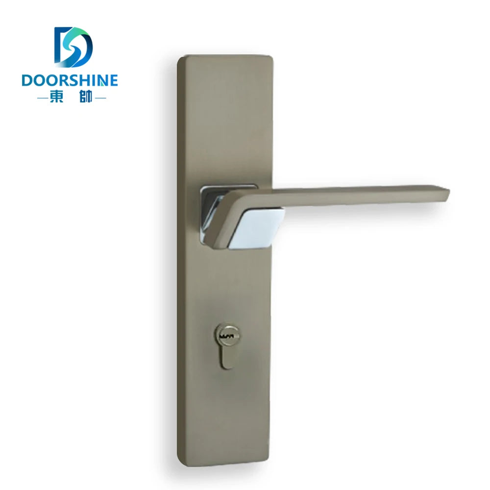 Cerradura Manija Luxury Security Lever Long Plate Mortise Door Knobs for Hotel Wood Doors Modern Chrome Silver Zinc Door Lock