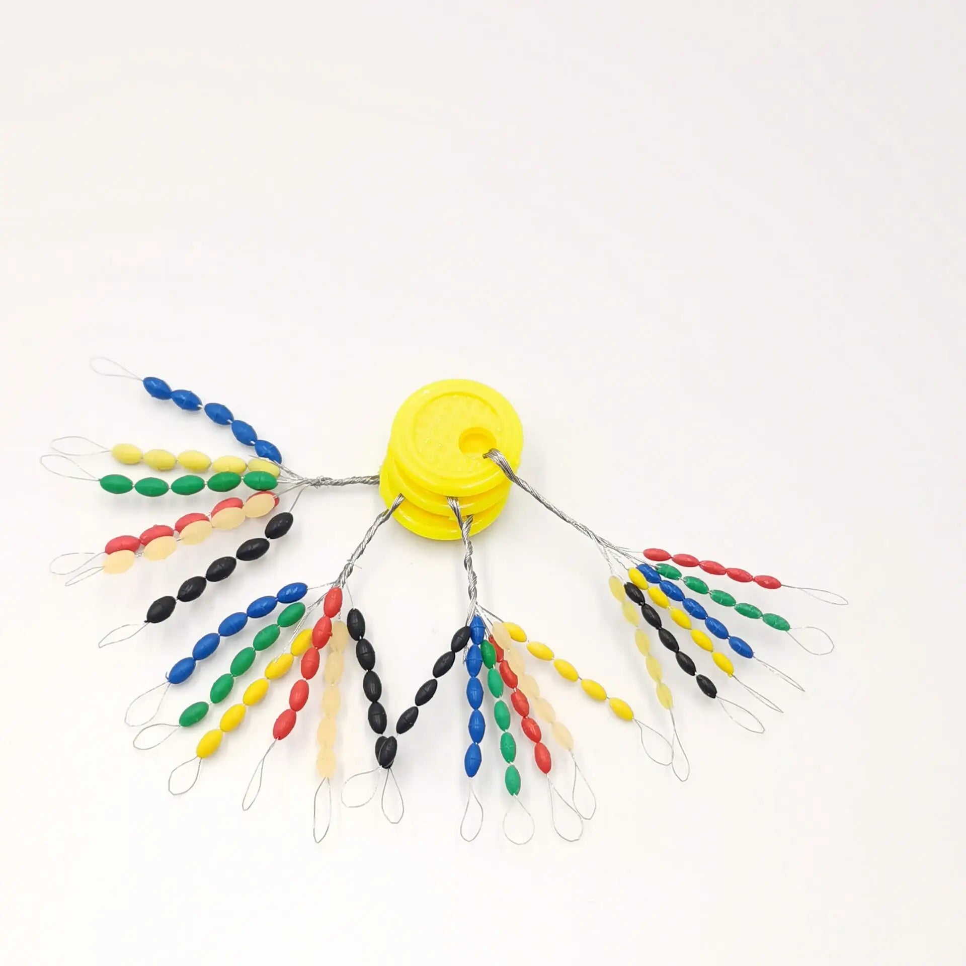 Colorful 30 Beads Space Bean Olive Rubber Fishing Float Stops
