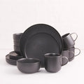 Custom Hotel Tableware Printed Ceramic Dinner Cups and Plate Black Matte Black Matte Deep Shallow Dish& Bowl& Coffee Mugs Saucer