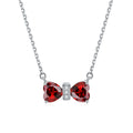 925 Sterling Silver Created Cute Butterfly Shape12 Style Birthstone Pendant Necklace for Women