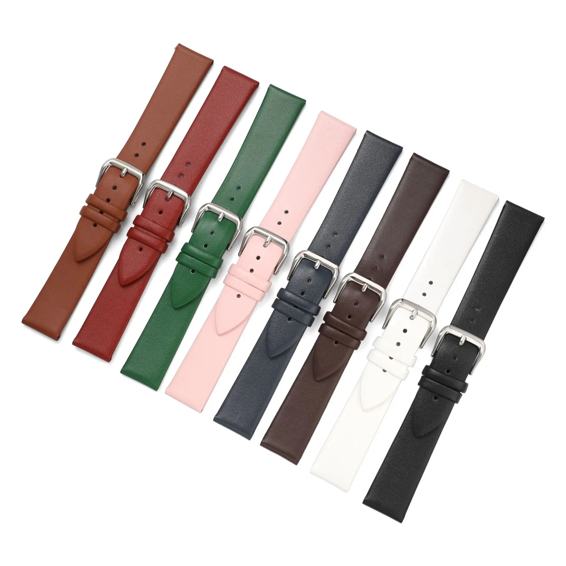 Direct Factory Wholesale Ultra-thin Soft Leather Wrist Watch Strap Water Resistant Calf-leather Men and Women Watch Bands Summer