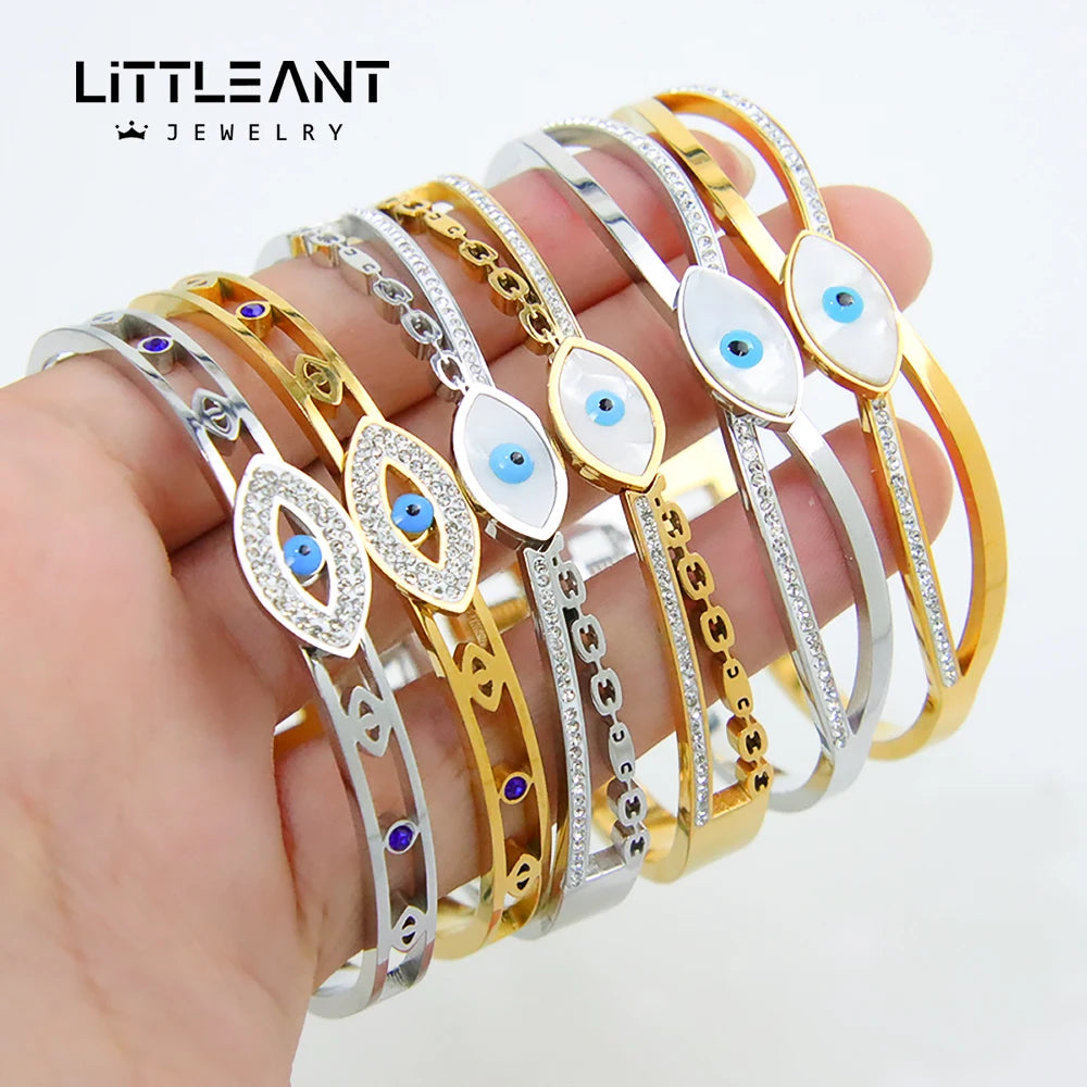 Wholesale Bangles Stainless steel Bracelet Thick Fashion 18k Gold Plated Bracelet for Women