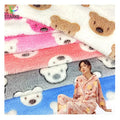 Cartoon Bear Print Children Blanket Fleece Double Side Soft Flannel Fabric for Sleepwear