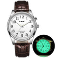 Customizable Logo Full Screen Luminous Mens Wristwatch Fashion Leather Stainless Steel Watch for Men