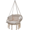 New XL Modern Full Support Cushion Hanging Chair Swing with Iron Frame Outdoor & Living Room Use
