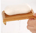 Soap Dish Wooden Natural Bamboo Soap Dishes Tray Holder Drain Soap Rack
