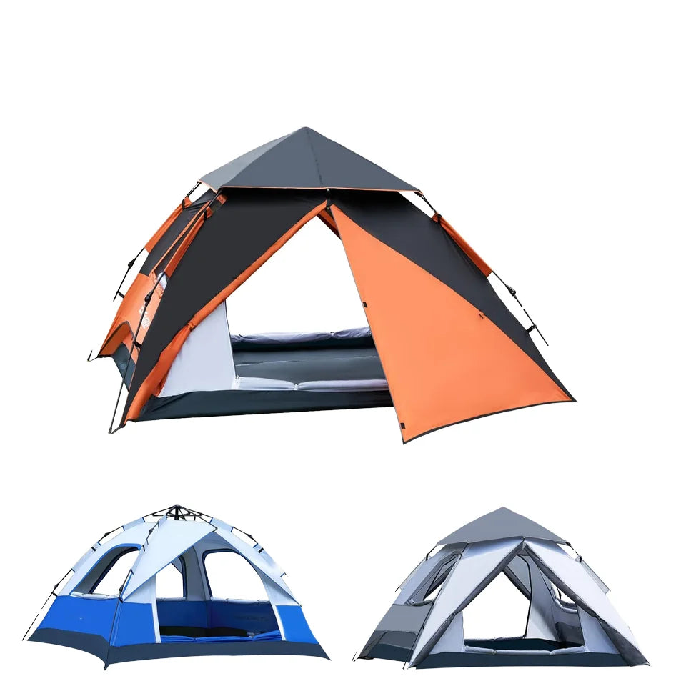WOQI Pop-up Lightweight Tent Four Person Family Camping Tent Outdoor Backpack Tent for Travel and Hiking