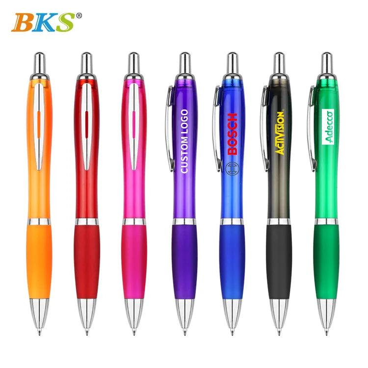 BKS Ready to Ship Wholesale Ballpoint Pens Custom Logo Print Premium Plastic Promotional Gift Pen