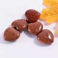 Wedding Gifts High Quality Natural love Heart-shaped Gold Sand Stone Reiki Crystals Diy