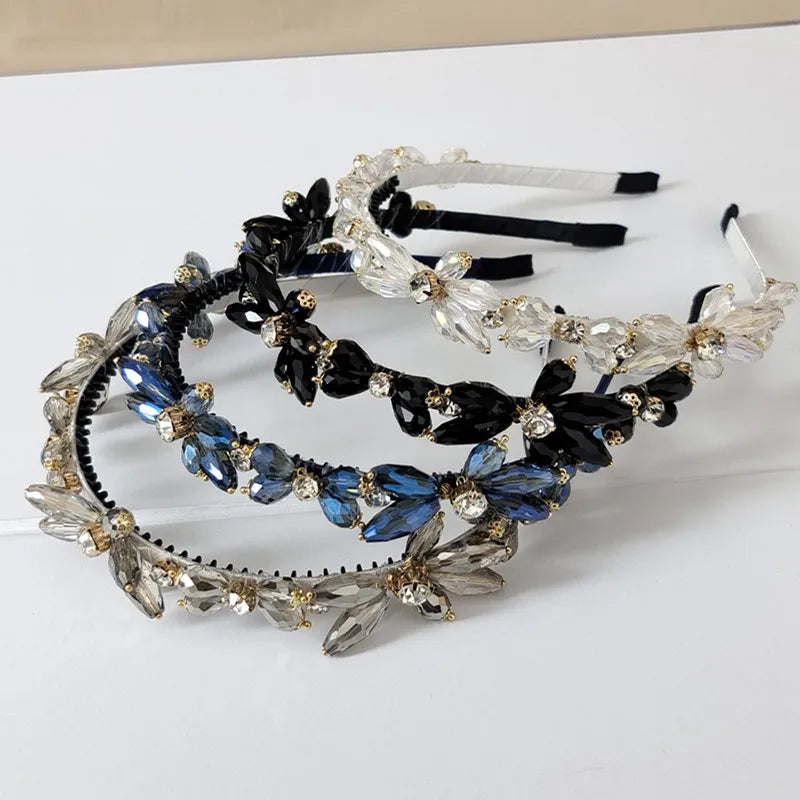 New Fashion Luxury Headbands for Women Bling Bling Crystal Rhinestone Headband Hair Hoop Girls Hair Accessories