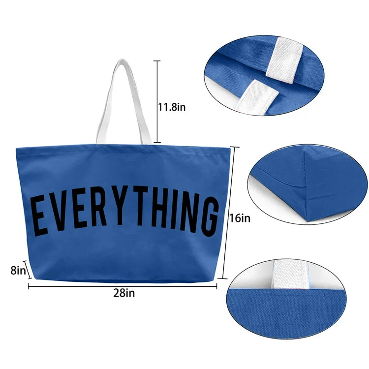 Hot Sales Eco-Friendly Cotton Canvas Tote Bag Reusable Women's Shopping Bag with Letter Pattern Letter Pattern