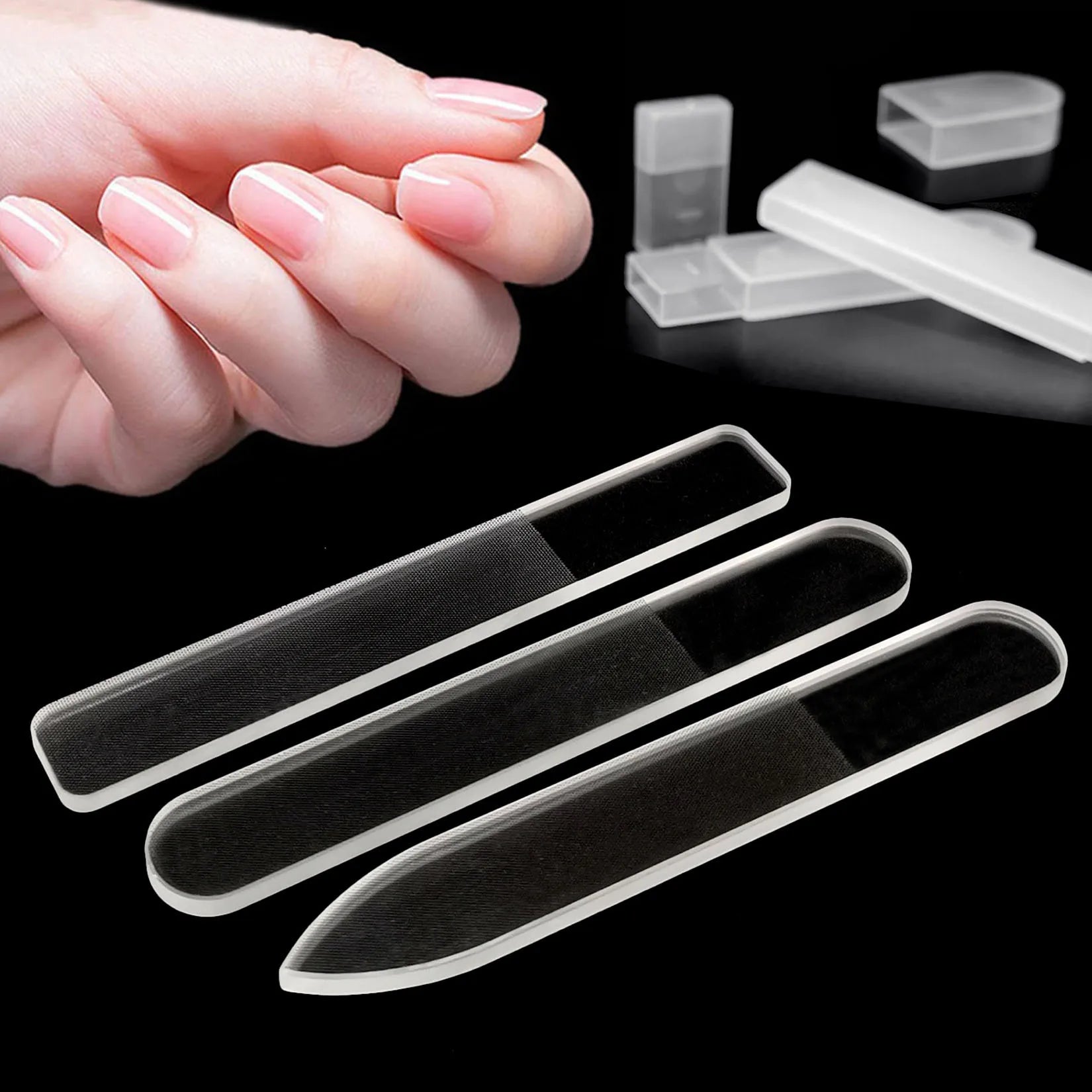 Professional Nano Glass Nail File Transparent Sanding Polishing Grinding Nail Art Manicure