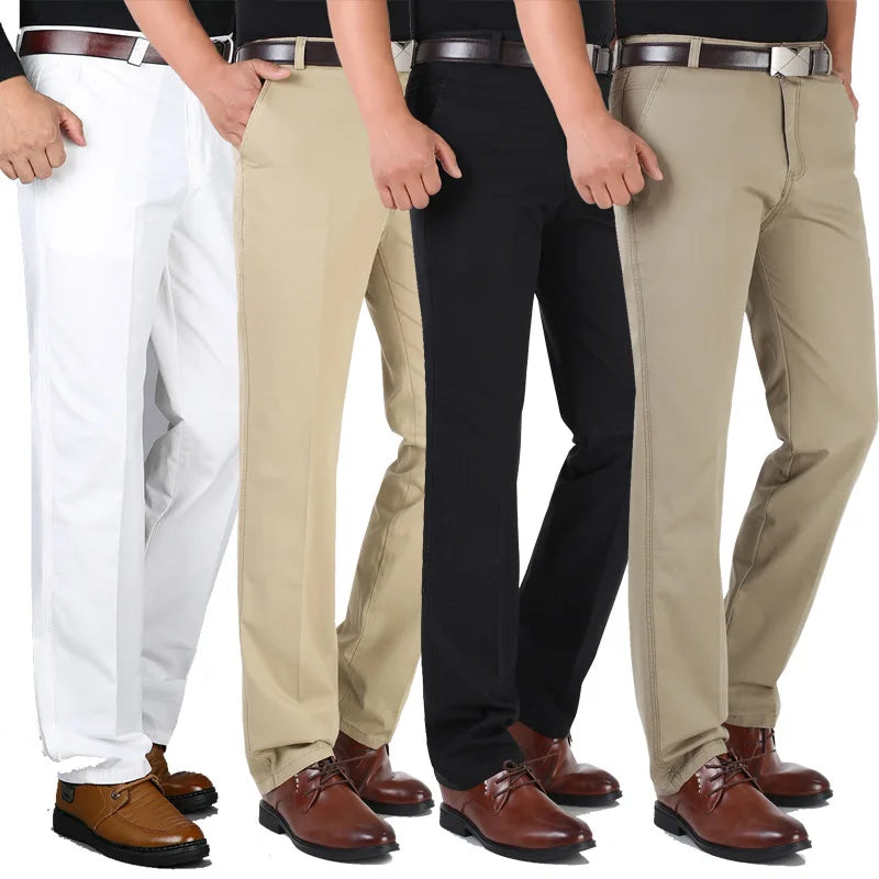 Men Business Suit Pant Formal Office Stretch Slim Straight Gentleman Suit Long Trousers Elastic Cotton Elastane/Twill Cheap Pant