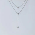 925 Sterling Silver Double Layer Chain Beads Necklaces for Women Wholesale Jewelry