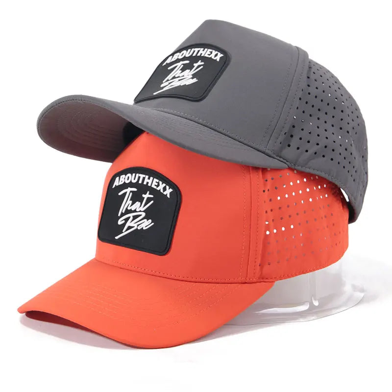 Custom Rubber PVC Logo 5 Panel  Waterproof Golf Hats Quick Dry Sports Baseball Cap