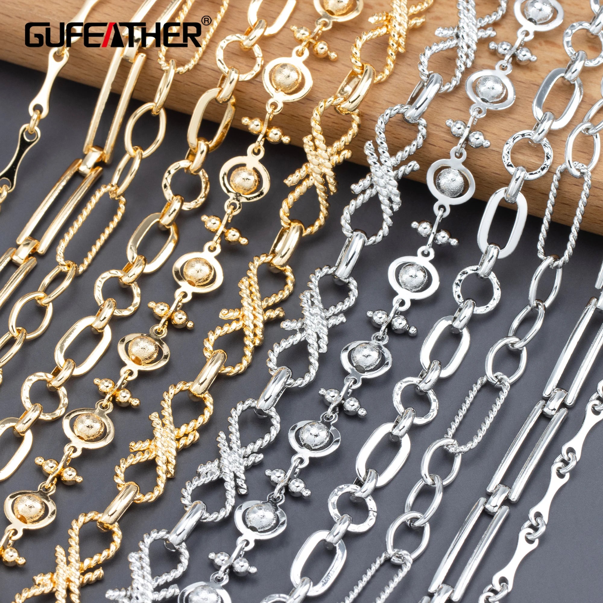 C283 1m/lot DIY Chain REACH Pass Nickel Free 18K Gold Rhodium Plated Copper for Jewelry Making Bracelet Necklace Accessories