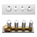 Brass 3 Outlet Concealed Thermostatic Shower Valves Chrome Shower Mixer Valves for Home Apartment Use