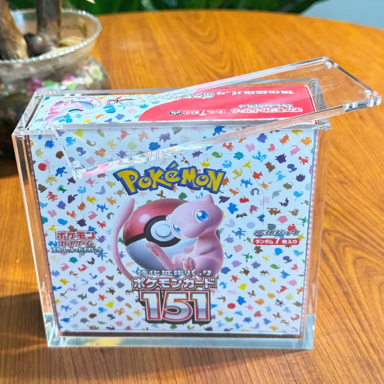 TCG Strong Magnet Acrylic Case Pokemon 151 Booster Box Display Case for Japanese E.g. 151 Display SV2a Booster Box UV Resistant