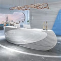 QTZ54 Modern Reception Desk White Lacquer Luxury Modern MDF Wood Office Shop Reception Counter for Hotel Gym School Mall