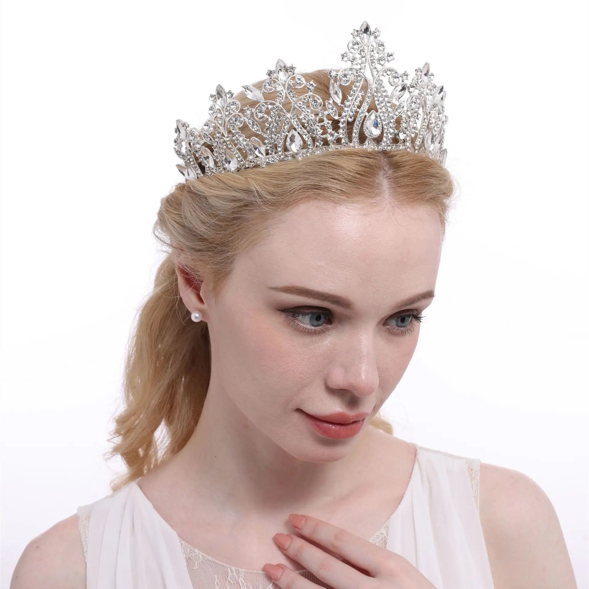 Miallo High Quality Princess Beauty Pageant Tiaras Water Drop Crystal Alloy Rhinestone Party Queen Crown