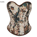 Princess Style Chest Binder Korsett & Corselet Renaissance Vintage Brown Lace up Floral Embroidered Corset for Women