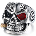 2023 Wholesale Punk Skull Rings for Men New Black Gothic Skull Rings Set Vintage Men Jewelry Stainless Steel Skull Ring
