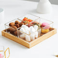 Hot Selling Compartmentalized Modern Creative Home Living Room Restaurant Snack Dried Candy Glass Storage Box
