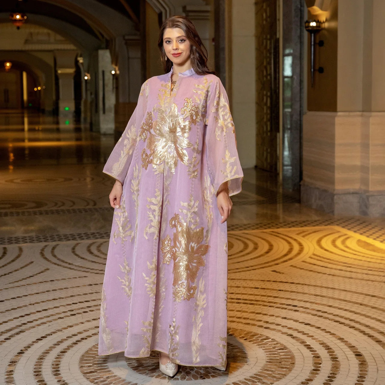 Party Dress Elegant Design Abaya Dress Applique Embroidery Design Loose Dress Muslim Women Abaya
