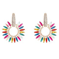 Wholesale Sparkle Diamond Round Dangle Earrings Rhinestone Crystal Geometric Earrings Big 2023 Jewelry