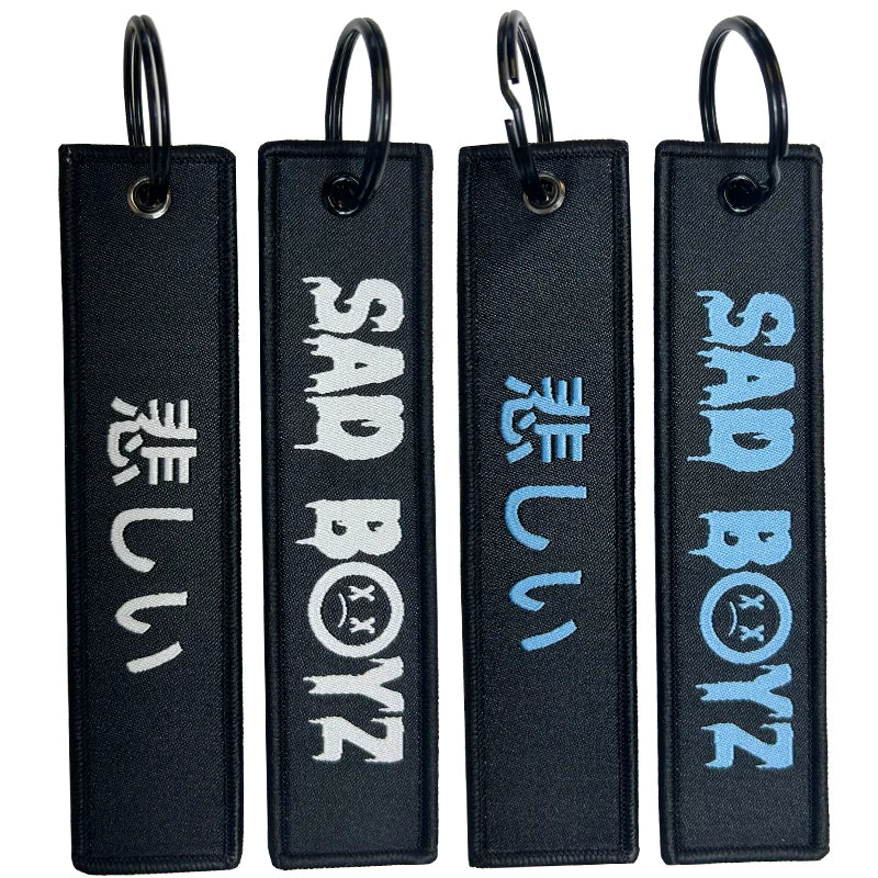 Wholesale Custom Fabric Embroidery WWOWN Patch Key Ring Tag Embroidered Carabiner & Promotional Keychain