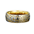 POYA Classic 8mm Stainless Steel Ring Etched Superconductor Gold/Rose Gold for Wedding Engagement Gift