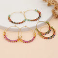 Go2boho New  Miyuki Crystal Colorful Bead Handmade Hoop Earrings for Women Summer Beach Jewelry
