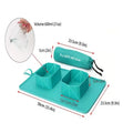 Green Double Folding Silicon Bowl Outdoor Travel Collapsible Cat Drinking Pet Food Basin