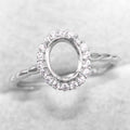 Sterling Silver 4*5/5*6/5*7/6*8/7*9/8*10/9*11/10*12mm Semi Mount Ring Frame Empty Blank S925 Without Center Stone for DIY Inlay