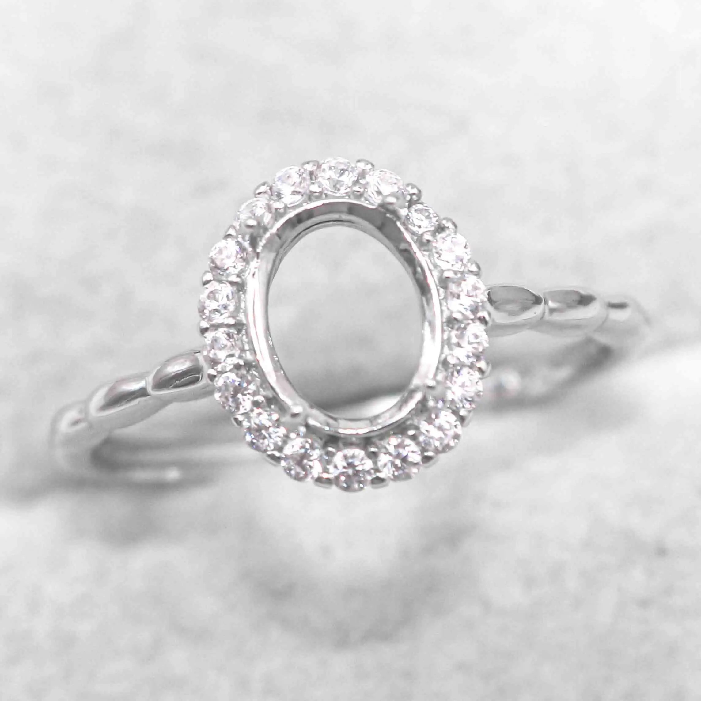Sterling Silver 4*5/5*6/5*7/6*8/7*9/8*10/9*11/10*12mm Semi Mount Ring Frame Empty Blank S925 Without Center Stone for DIY Inlay