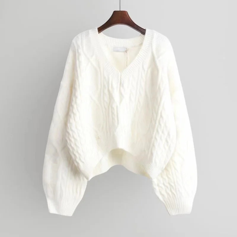 Women's Custom Wholesale V-Neck Knitted Casual Sweaters Plus Size for Spring