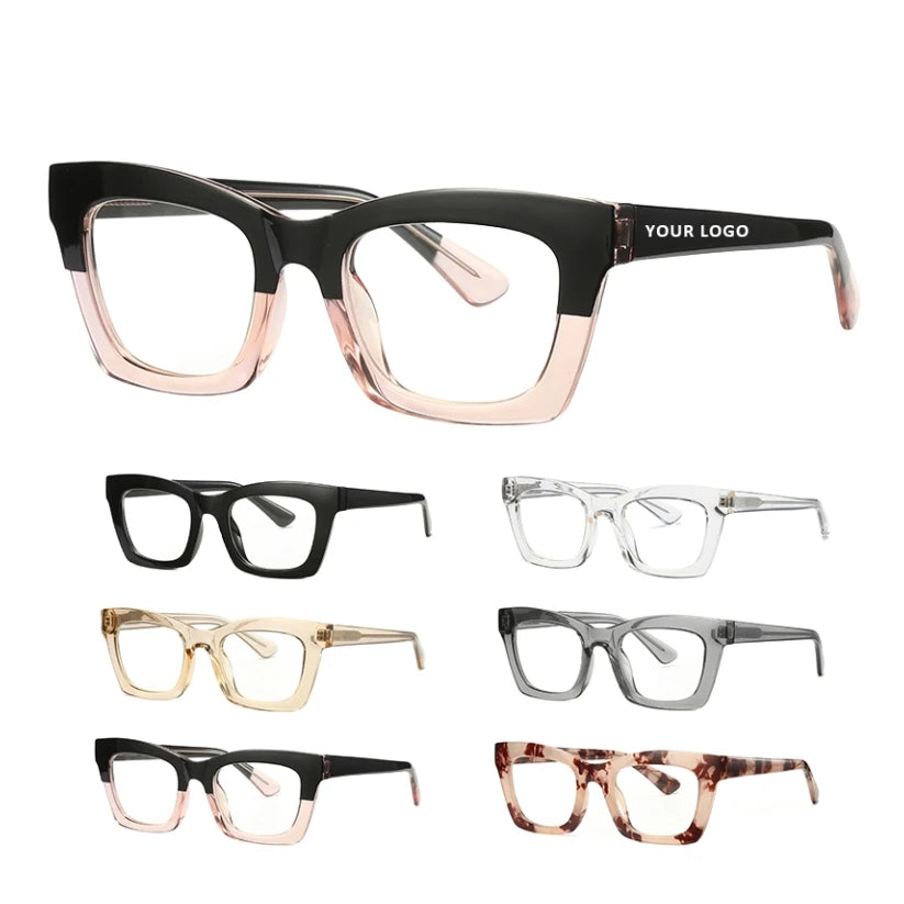 Hot Selling Wholesale New Fashion PC Square Frame Custom Logo Anti Blue Light Eyewear Optical Eyeglasses Frames Men Glasses
