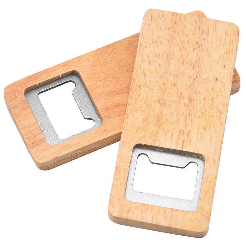 Wholesale Customized Logo Manual Blank Wooden Handle Beer Bottle Opener