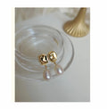 E2053 8-9mm DIY Natural Freshwater Pearl Charm Earrings Mounting Accessory 925 Sterling Silver Gold Plated  Jewelry for Women