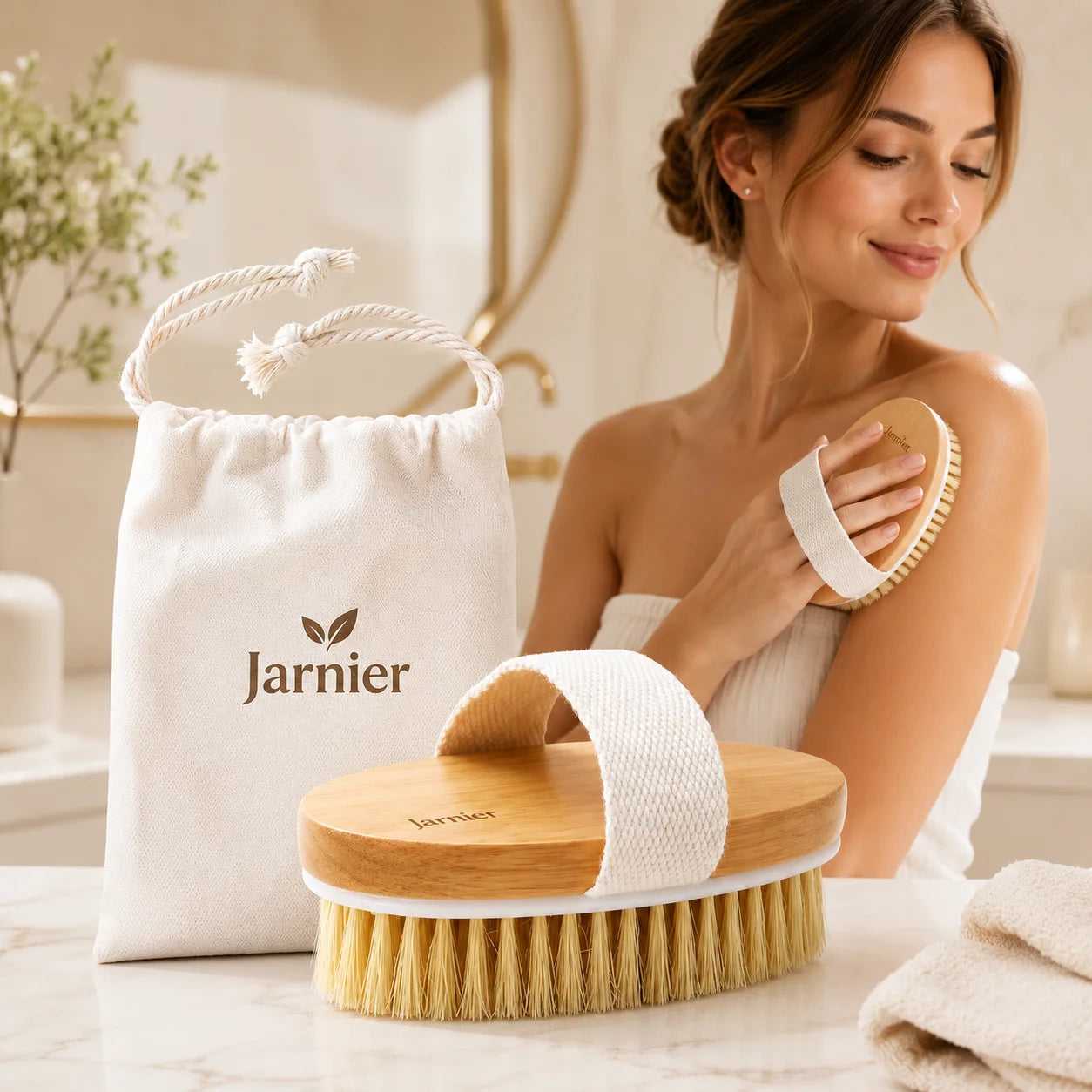 Private Label Dry Skin Wooden Bath Massager Brush Natural Bamboo Sisal Bristle Body Brush for Cellulite Exfoliating