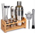 Premium Stainless Steel 304 14-Piece Cocktail Shaker Set Complete Bartender Kit Stand Customizable Bar Tools Professional