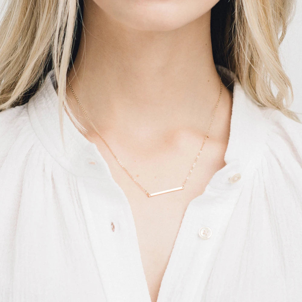 EManco Initial Bar Pendant Necklace for Women Trendy Gold Plated Necklace 2021 Jewelry Gold Chains Choker Minimalist