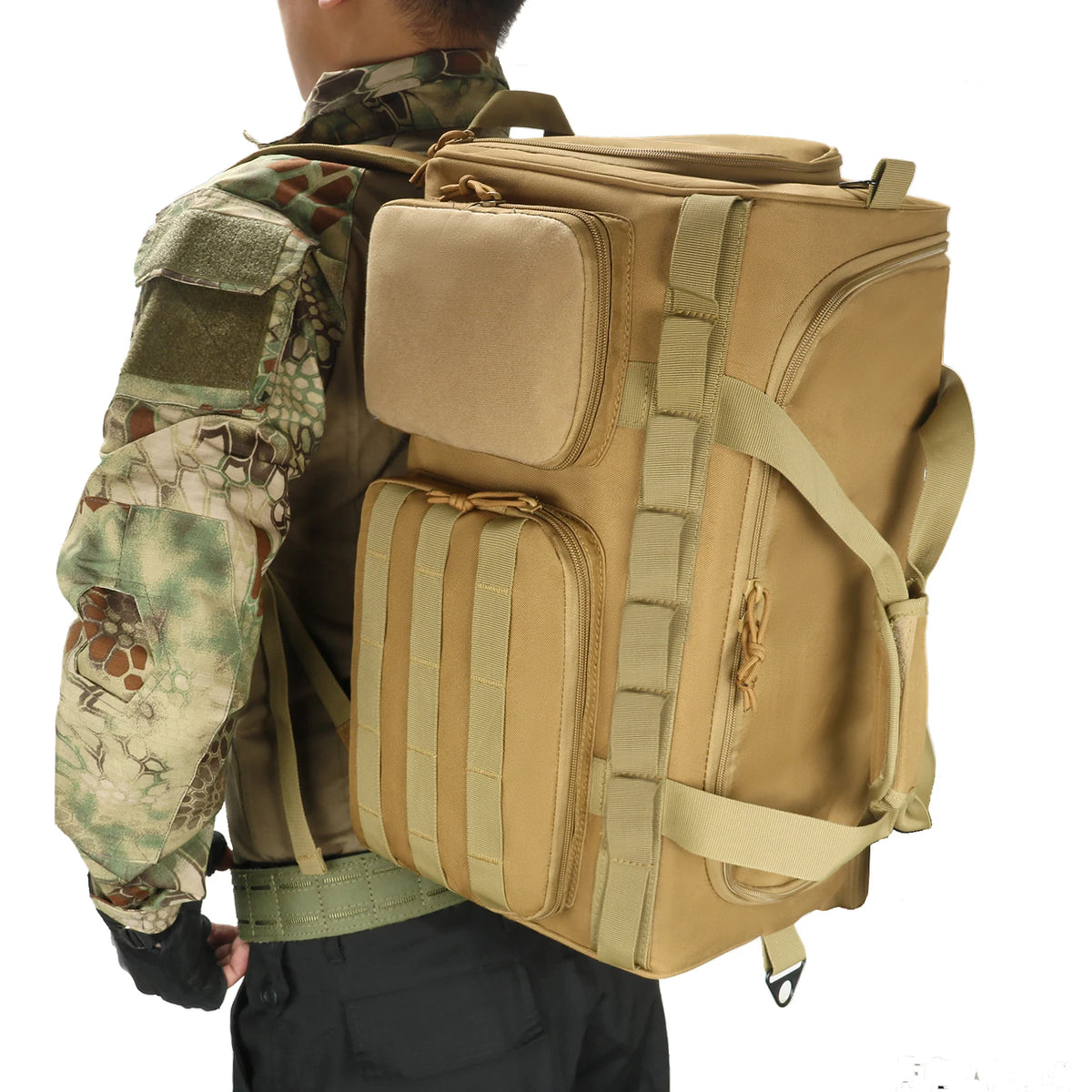 Men's 3-in-1 Tactical Gym Backpack Convertible Duffle Bag with Shoe Compartment for Overnight Travel Workout Outdoor Adventures