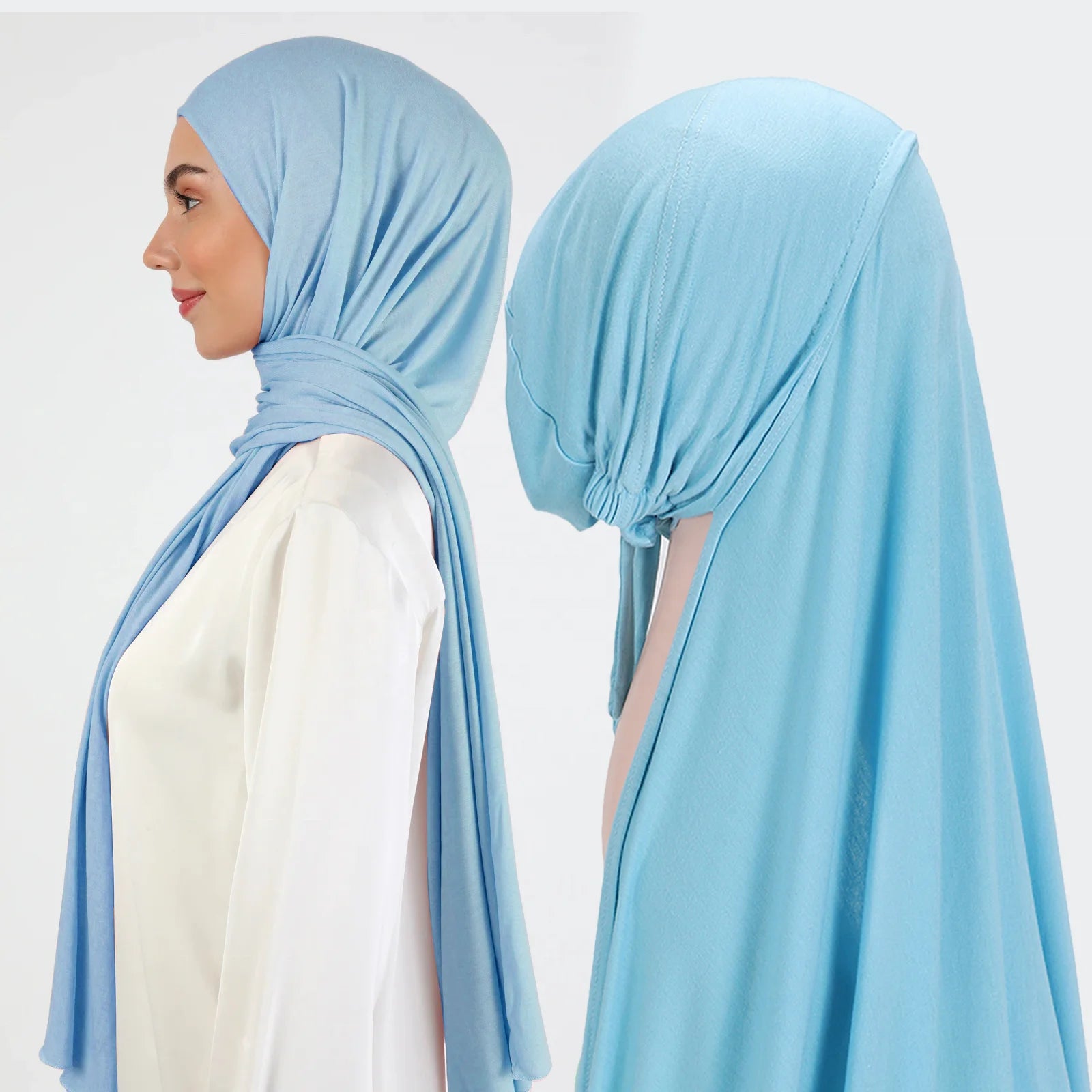 2024 Wholesale Supplier Shawl Muslim Women Ready to Wear Premium Scarf Inner Caps Stretchy Cotton Sports Instant Jersey Hijab