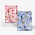 Small Size Korean Style Hot Stamping Gold Cardboard Bag With Heart Shaped Pattern for Jewelry