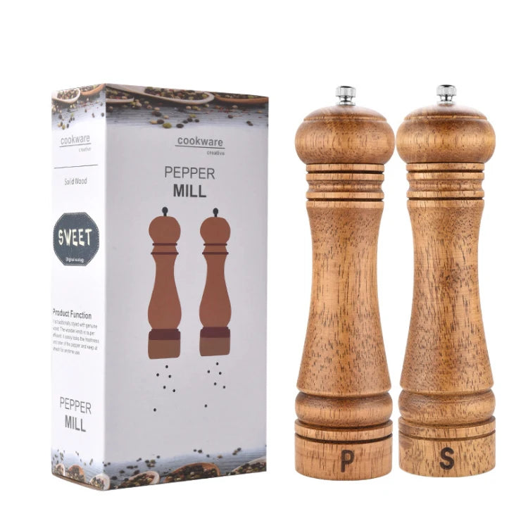 Pepper Grinders and Salt Shakers Set Kitchen Tools Factory Wholesale Adjustable Manual Wooden Hand Ceramics MILLS Wooden 100pcs