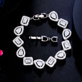 Fashion Silver Plated Link Jewellery Zircon Bridal All-match Bracelets Bangles for Women Friendship CZ Wedding Dress Accessories